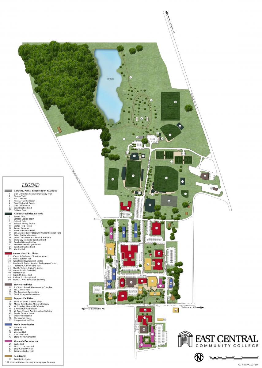 Central College Campus Map Campus Map | East Central Community College